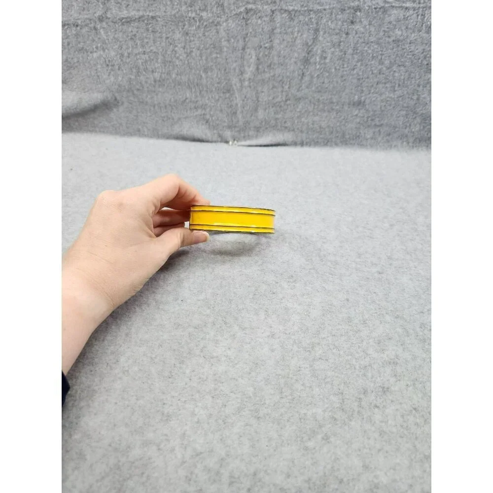 Yellow & Silver plate Hinged‎ Bangle Bracelet
